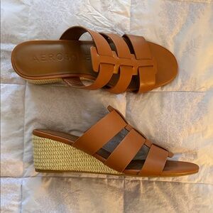 AEROSOLES Women's Brown Wedge Sandals